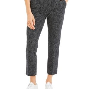 THEORY Wool Blend Women's Tailor Trouser Navy Speckled Knit Crop Pants Sz 8 NWT